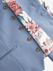 Light Blue Motion Flex Stretch Suit: Waistcoat - Image 8 of 10