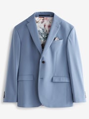 Light Blue Skinny Fit Motion Flex Stretch Suit: Jacket - Image 1 of 5