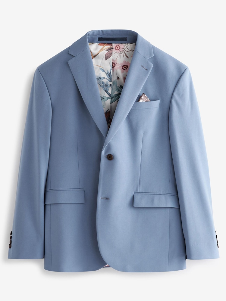 Light Blue Skinny Fit Motion Flex Stretch Suit: Jacket - Image 1 of 5