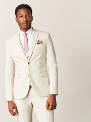 Ecru White Skinny Motion Flex Stretch Suit Jacket - Image 1 of 10