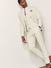 Ecru White Skinny Motion Flex Stretch Suit Jacket - Image 2 of 10