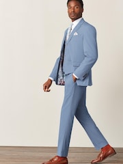 Blue Skinny Fit Motion Flex Stretch Suit: Trousers - Image 4 of 9
