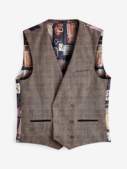 Brown Check Suit Waistcoat - Image 1 of 3