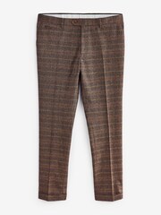 Brown Skinny Fit Check Suit: Trousers - Image 1 of 1