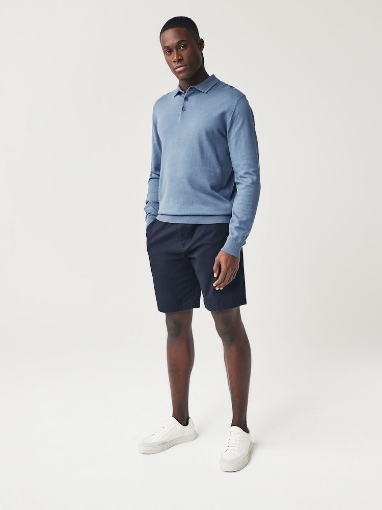 Navy/Charcoal Straight Fit Stretch Chino Shorts 2 Pack - Image 2 of 12