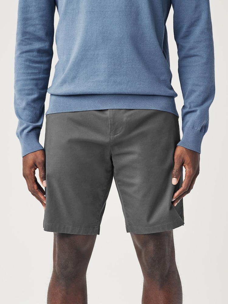 Marine/Charbon - Ajustement droit - Lot de 2 shorts chino stretch - Image 5 of 12