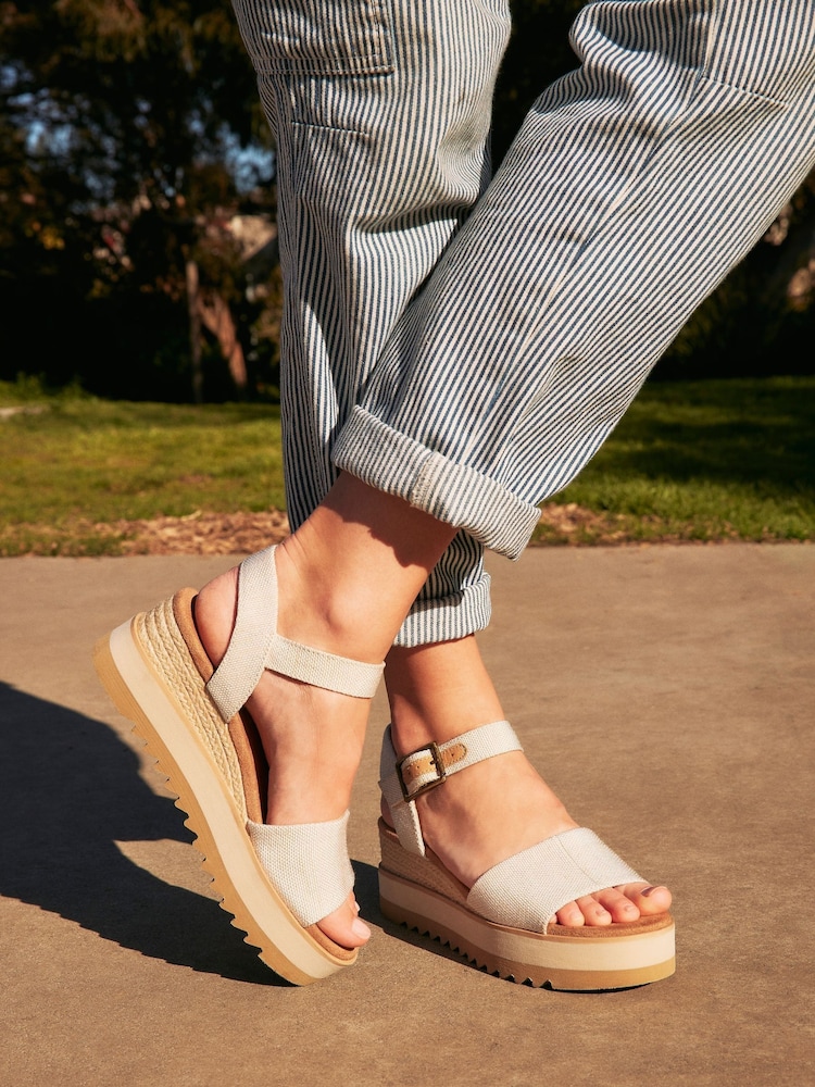 TOMS Diana Wedge Canvas Sandals - Image 2 of 6