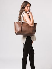 Pure Luxuries London Storrington Vegetable-Tanned Leather Tote Bag - Image 1 of 4