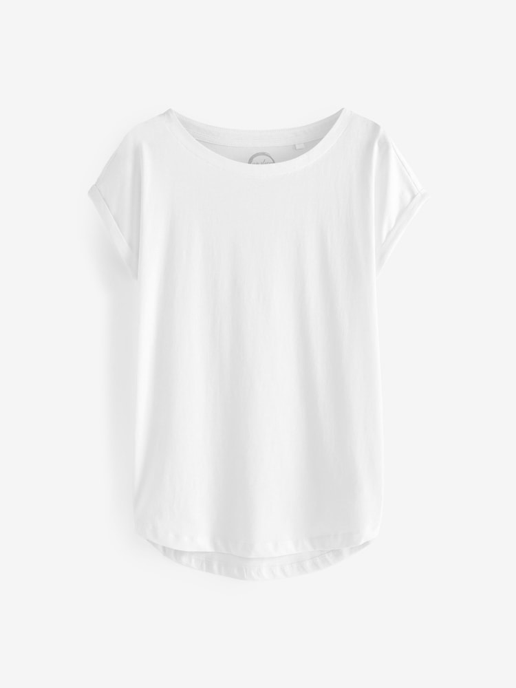 Weiß/Blau/Gänseblümchenmuster - T-Shirts aus 100 % Baumwolle mit Flügelärmeln, 3er-Pack - Bild 10 von 10 Weiß/Blau/Gänseblümchenmuster - T-Shirts aus 100 % Baumwolle mit Flügelärmeln, 3er-Pack - Bild 10 von 10
