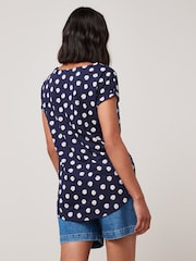 White/Blue/Daisy Print Cap Sleeve 100% Cotton T-Shirts 3 Pack - Image 3 of 10