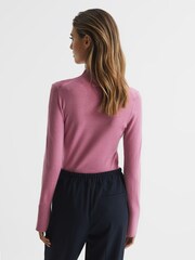 Reiss Pink Sasha Merino Wool Split Sleeve Jumper - Image 5 of 6
