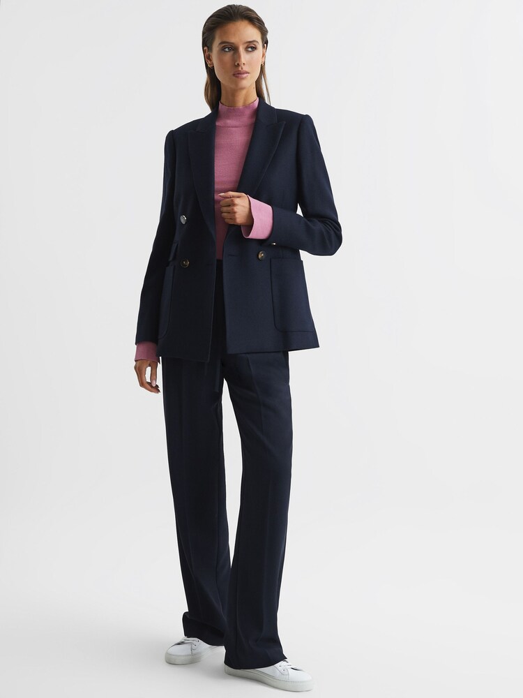 Reiss Pink Sasha Merino Wool Split Sleeve Jumper - Image 6 of 6