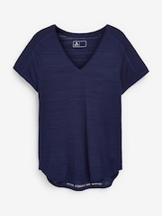 Navy Blue Next Active Sports Short Sleeve V-Neck Top - Image 1 of 1