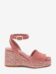 Pink - Forever Comfort® Schuhe mit hohem Keilabsatz aus Leder und Bast - Bild 1 von 4