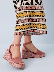 Pink - Forever Comfort® Schuhe mit hohem Keilabsatz aus Leder und Bast - Bild 2 von 4
