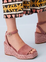 Pink - Forever Comfort® Schuhe mit hohem Keilabsatz aus Leder und Bast - Bild 3 von 4