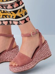 Pink - Forever Comfort® Schuhe mit hohem Keilabsatz aus Leder und Bast - Bild 4 von 4