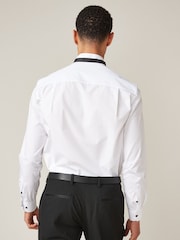 White Regular Fit Single Cuff Dress Shirt and Bow Tie Set - Image 2 of 6