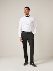 White Regular Fit Single Cuff Dress Shirt and Bow Tie Set - Image 3 of 6