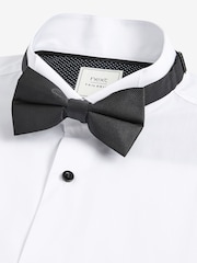 White Regular Fit Single Cuff Dress Shirt and Bow Tie Set - Image 5 of 6