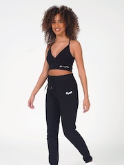 Negro - Pantalones de chándal pitillo retro para mujer 100% algodón de Pineapple - Imagen 3 de 4