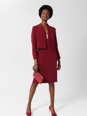 Hobbs Red Isla Shift Dress - Image 3 of 4