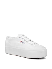 Superga White Canvas 2790 Flatform Trainers - Image 1 of 5