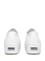 Superga White Canvas 2790 Flatform Trainers - Image 3 of 5