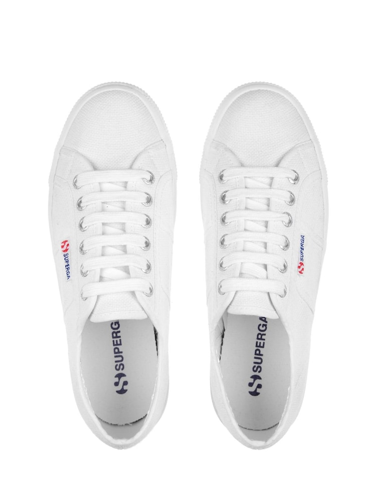 Superga White Canvas 2790 Flatform Trainers - Image 4 of 5