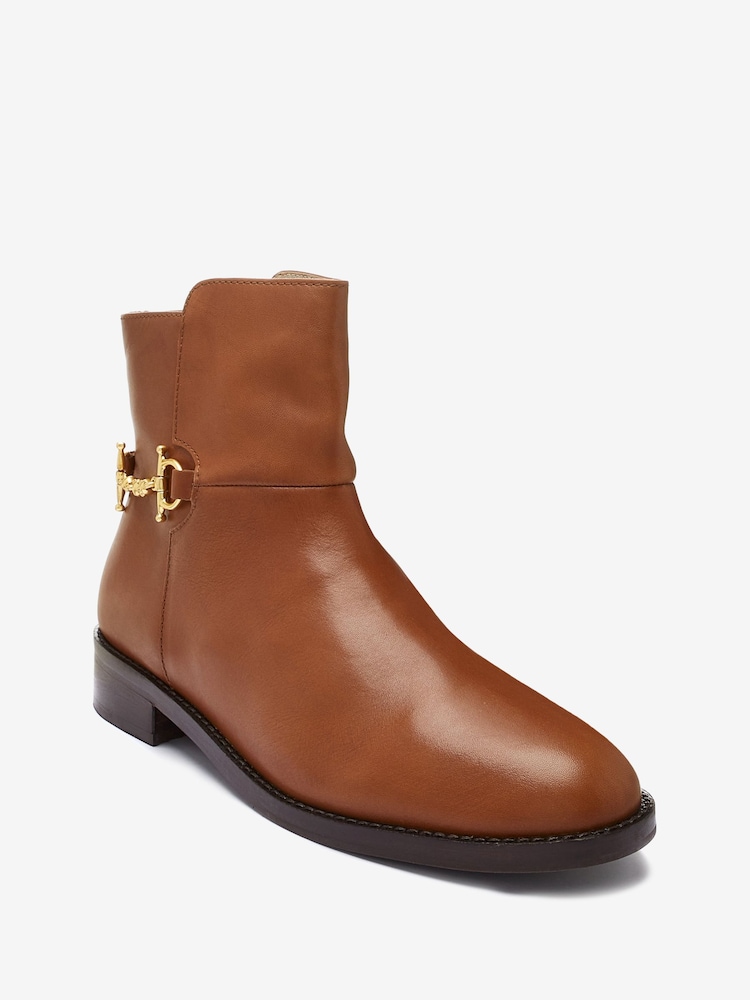 Boden Brown Snaffle Detail Ankle Boots - Image 2 of 4