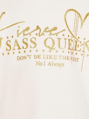 River Island Mini Filles Sass Queen 100% Coton Sweat Top - Image 3 of 3