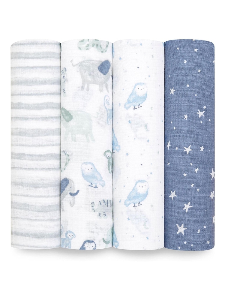 aden + anais time to dream Essentials Cotton Muslin Blankets 4 Pack - Image 1 of 5
