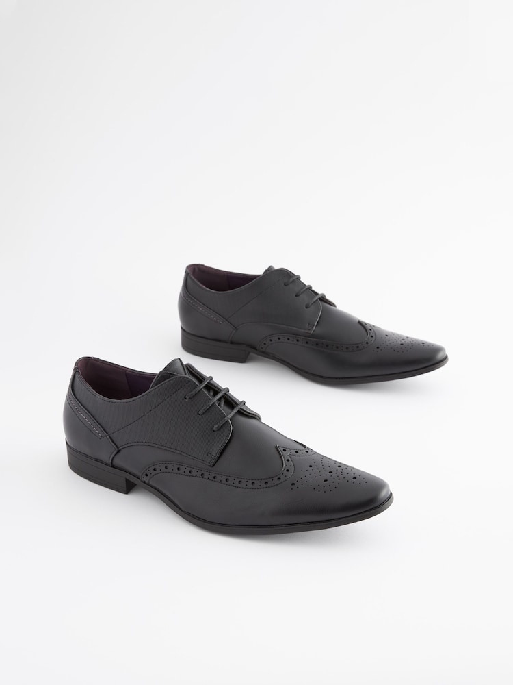 Black Brogue Shoes - Image 1 of 5