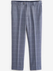 Temno modra - Kariraste elegantne hlače - Slika 2 iz 4