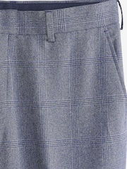 Temno modra - Kariraste elegantne hlače - Slika 3 iz 4