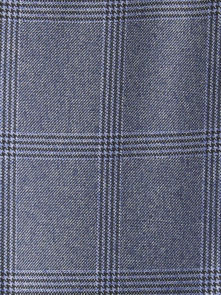 Temno modra - Kariraste elegantne hlače - Slika 4 iz 4