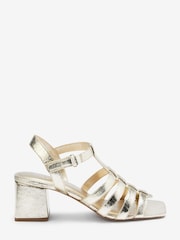 Gold Regular/Wide Fit Forever Comfort® Gladiator Block Heel Sandals - Image 3 of 6