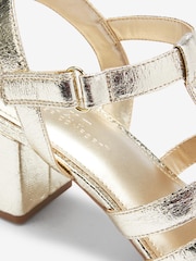 Gold Regular/Wide Fit Forever Comfort® Gladiator Block Heel Sandals - Image 6 of 6