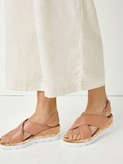 Camel Brown Regular/Wide Fit Forever Comfort® Sports Cross Over Wedges - Image 1 of 5