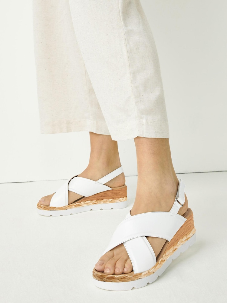 White Regular/Wide Fit Forever Comfort® Sports Cross Over Wedges - Image 1 of 6
