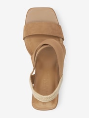 Tan Brown Regular/Wide Fit Forever Comfort® Elasticated Cross-Over Espadrille Wedges - Image 3 of 6