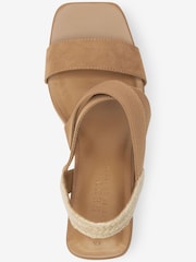 Tan Brown Regular/Wide Fit Forever Comfort® Elasticated Cross-Over Espadrille Wedges - Image 5 of 6