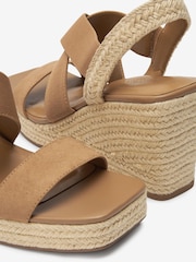 Tan Brown Regular/Wide Fit Forever Comfort® Elasticated Cross-Over Espadrille Wedges - Image 6 of 6