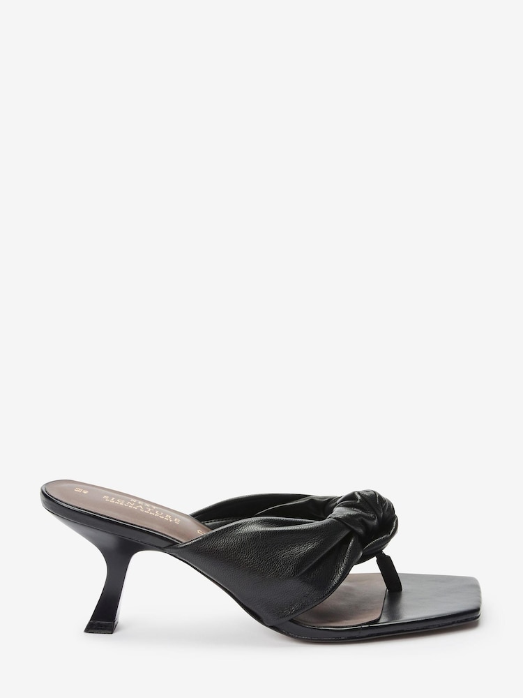 Black Signature Twist Toe Post Mules - Image 5 of 5