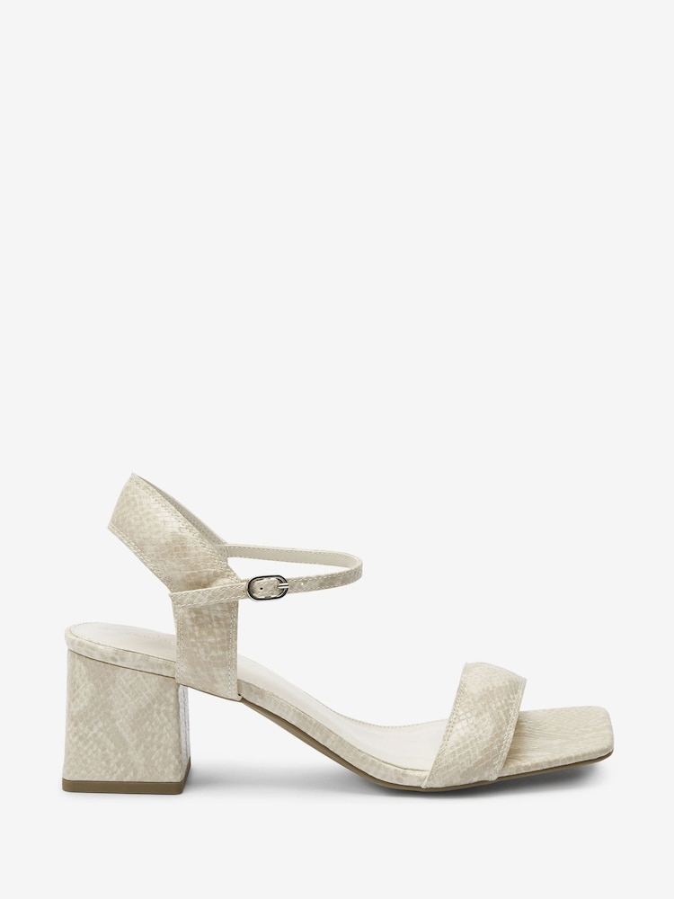 Bone Regular/Wide Fit Forever Comfort® Simple Block Heel Sandals - Image 2 of 5 Bone Regular/Wide Fit Forever Comfort® Simple Block Heel Sandals - Image 2 of 5