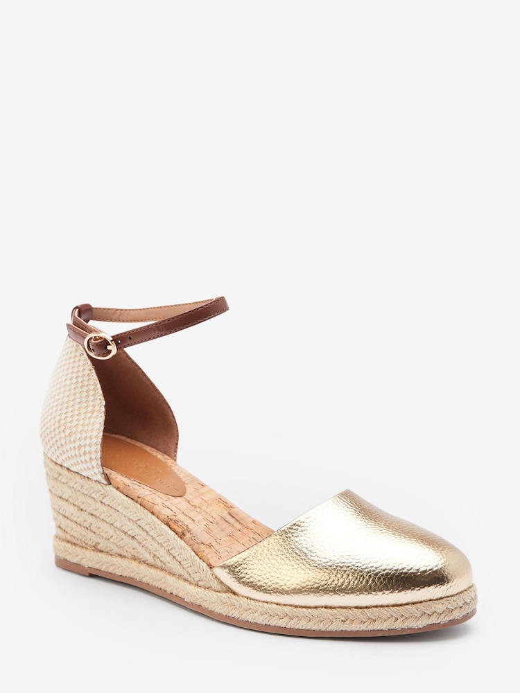 Gold Regular/Wide Fit Forever Comfort® Closed Toe Wedges - Image 2 of 5