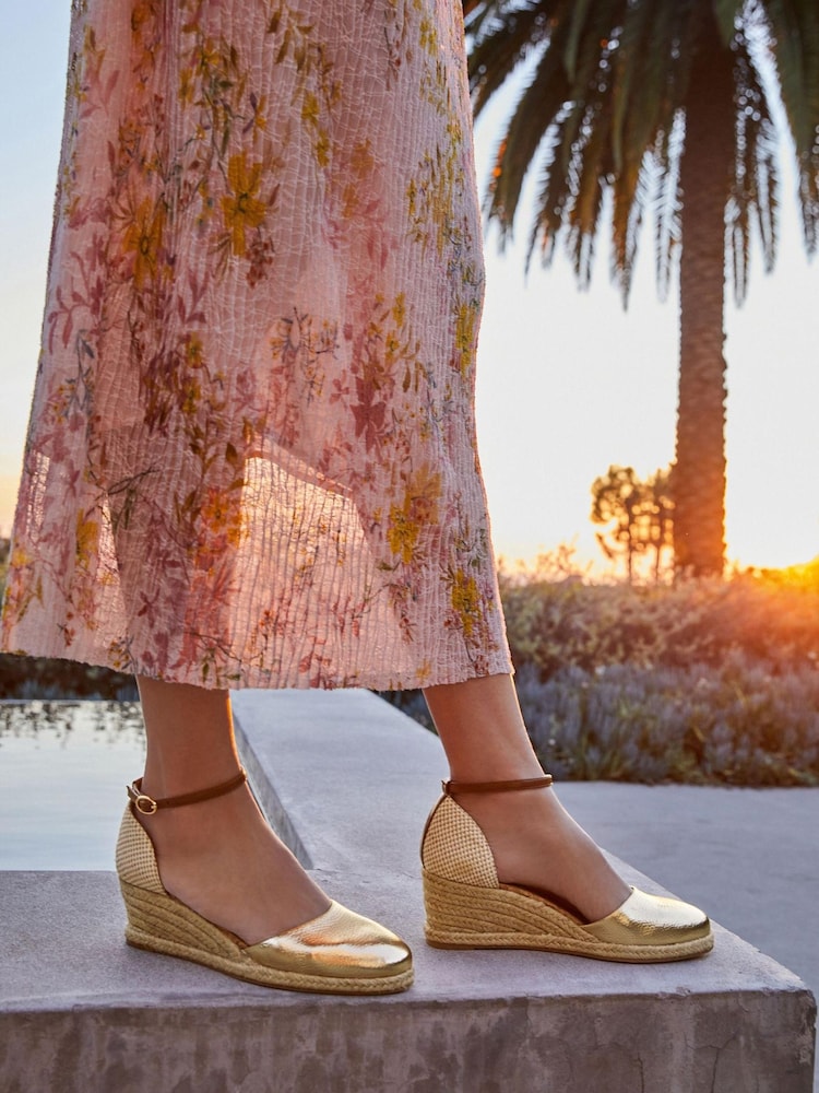 Gold Regular/Wide Fit Forever Comfort® Closed Toe Wedges - Image 5 of 5