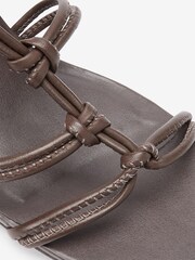 Chocolate Brown Signature Super Strappy Curvy Heel Shoes - Image 4 of 4