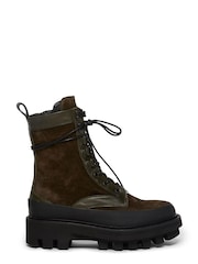 AllSaints Black Bexley Lace-Up Boots - Image 1 of 7