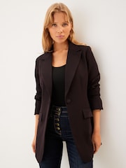 Black Tailored Fuller Bust Blazer - Image 1 of 5